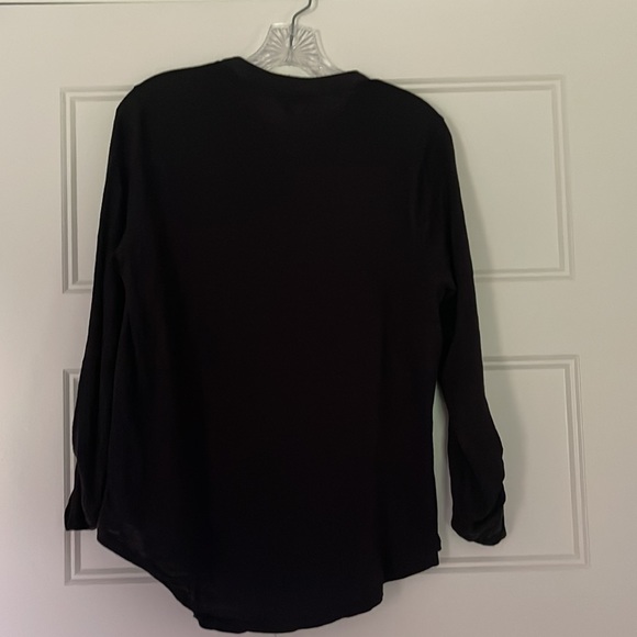 Lucky Brand Mixed Medium Button Down Blouse Black Small - Picture 10 of 13
